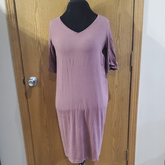 Eileen Fisher Dresses & Skirts - Eileen Fisher Mauve V-Neck Midi Dress